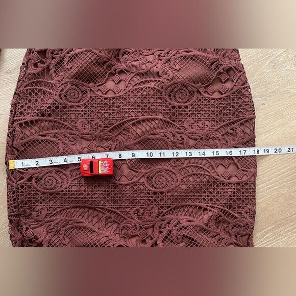 ASOS Design Washed Plum Corset Lace  Pencil Midi Dress Sz 4 Small - Picture 10 of 11